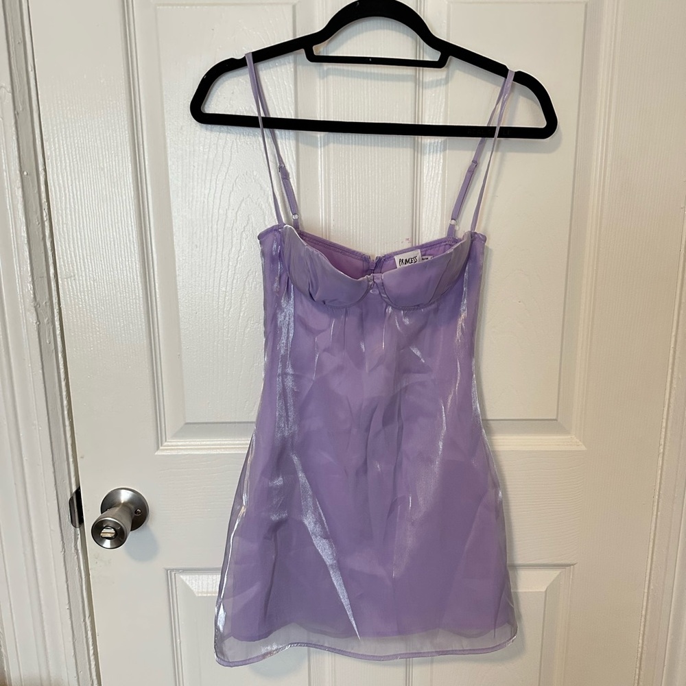 Lavender Sheer Slip Dress/mini dress